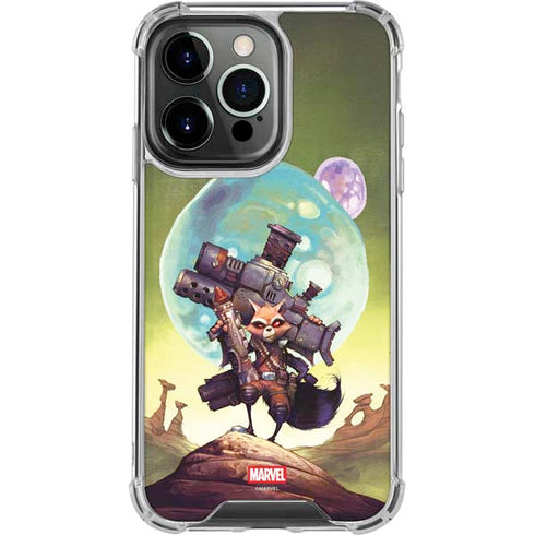Marvel Rocket Raccoon Armored Arsenal iPhone 15 Pro Clear Case